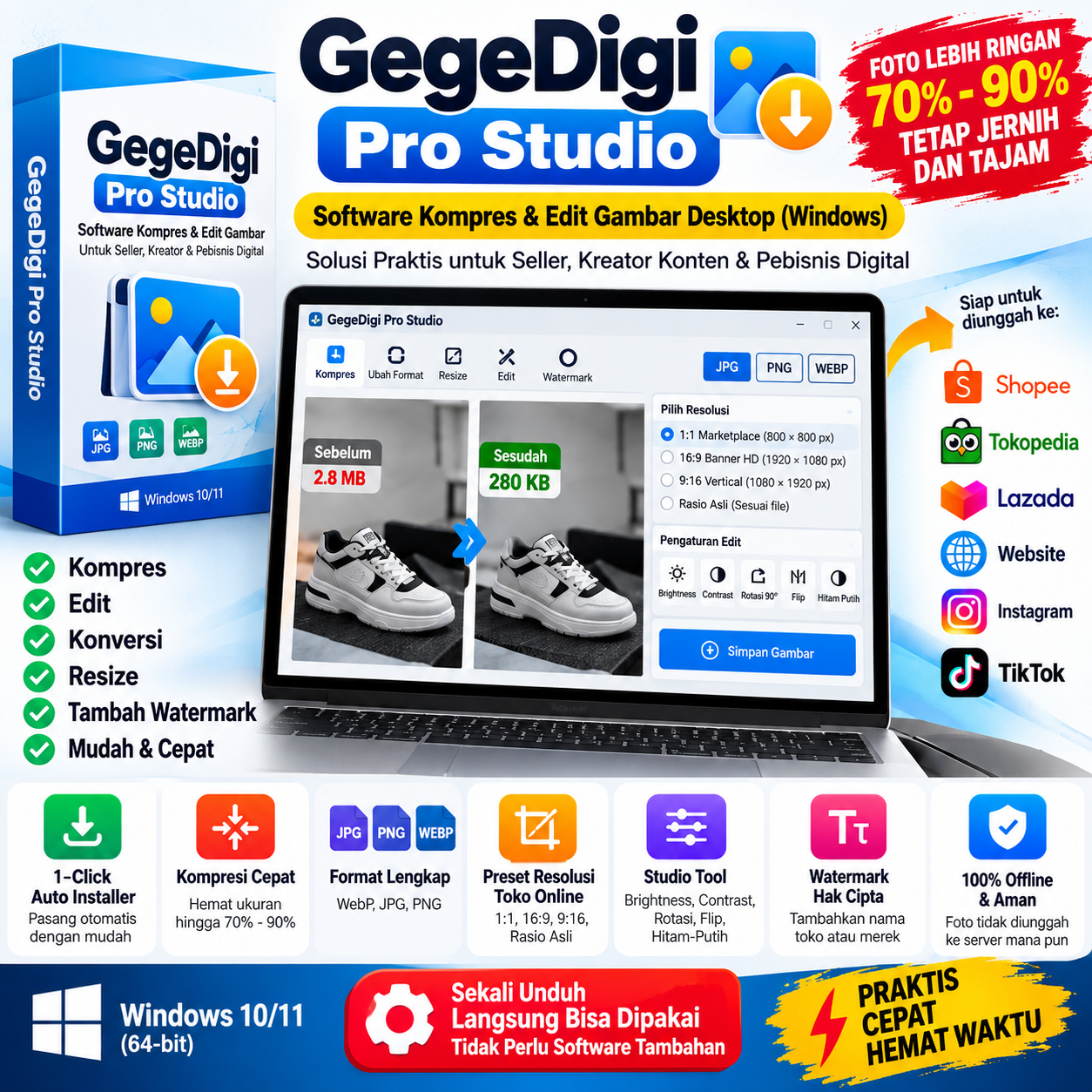 GegeDigi Pro Studio - Software Kompres & Edit Gambar Desktop (Windows)